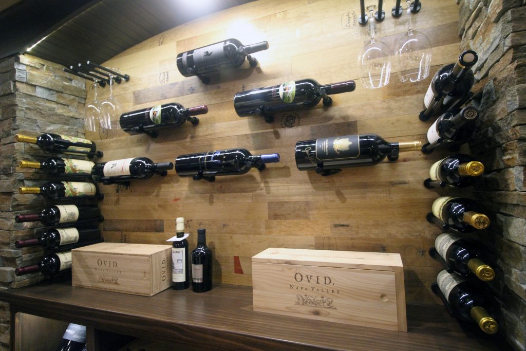 Stocked wine cellar